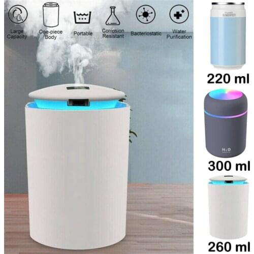 260-300ML Ultrasonic Air Diffuser Aroma Essential Oil Humidifier Diffuser for Home Car USB Fogger Mist Maker with LED Night Lamp