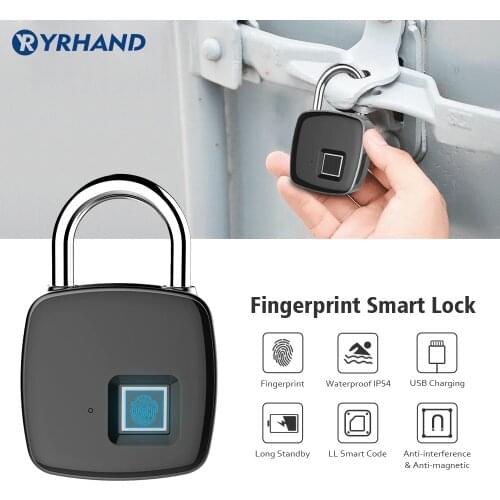 Smart Lock Keyless Fingerprint Lock IP65 Waterproof cerradura inteligent Anti-Theft Security Padlock Door Luggage Case Lock