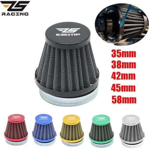 ZS Racing 35mm 38mm 42mm 45mm 58mm Motorcycle Carburetor Air Filter Intake Pipe For MIKUNI OKO KEIHI KOSO Mushroom Head