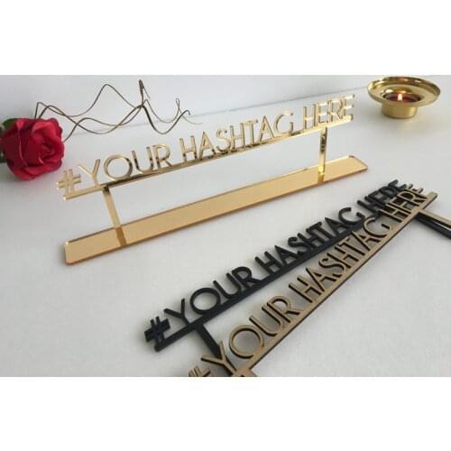 Cutting Custom Wedding Sign Personalized Laser Cut Name Sign Acrylic Tag Tabletop Wooden Signs Wedding Hashtag Sign Party Decor