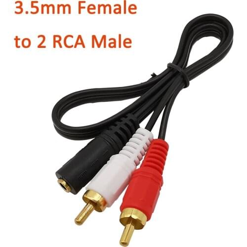 1Pcs 3.5mm Y Adapter Cable 3.5mm Stereo Audio Female Jack to 2 RCA Male Socket Headphone Splitter Connector Aux Audio Y Cable