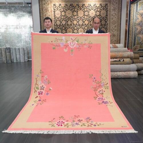 YILONG 5.5'x8' handmade pink high quality carpet chinese wool rug for sale (TJ2018004S-5.5x8)