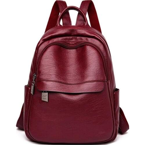 Back pack Womens Backpack PU Leather Travel Shoulder Bag Girl Multifunctional School Backpack for Women 2020 bagpack sac a dos