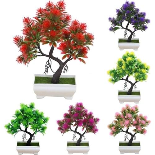 1Pc Potted Artificial Flower Pine Tree Bonsai Stage Garden Wedding Party Decor