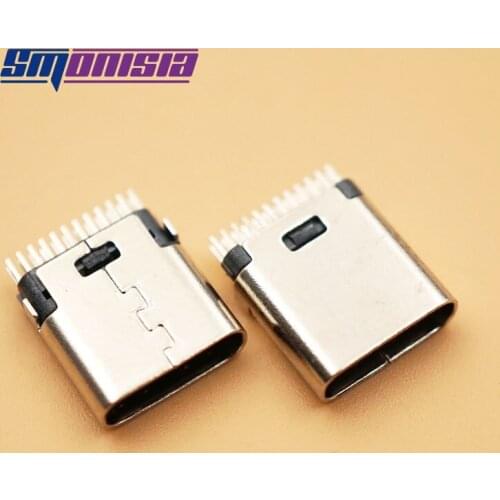 10pcs/lot USB Type-c Plywood 180 Degree Straight usb 3.1 Female Plug 24pin USB Jacks