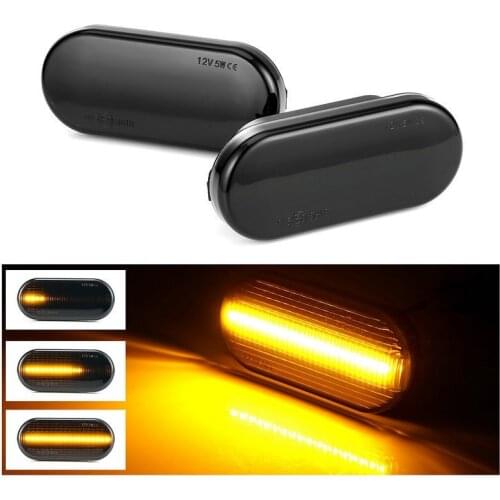 2PCS Smoked Lens Amber LED Front Fender/Side Marker Lights for VW Volkswagen Ford Golf Bora Passat Paul car LED side turn signal