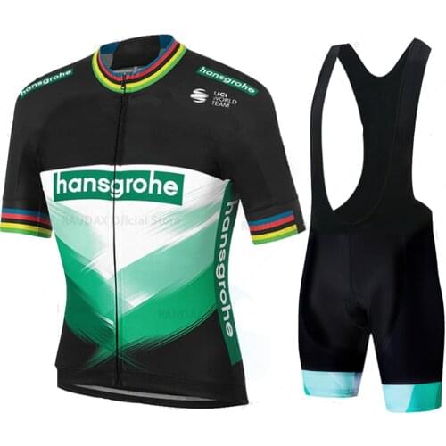 2021 Hansgrohe Ropa Ciclismo Hombre Summer Cycling Jersey Breathable Men Short Sleeve Shirt Bike Bib Shorts 9D Gel Pad