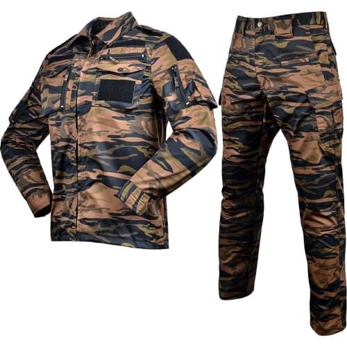 2021 Multicam Camouflage Male Security Military Uniform Tactical Combat Tops+pants Special Force Training Army Suit Cargo Pant