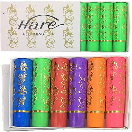 6PCS/BOX Dark Green Magic Spotting Lipgloss Lipstick Long Lasting Lip Liner Butterfly Green Lipstick Cosmetics Makeup Maquiagem