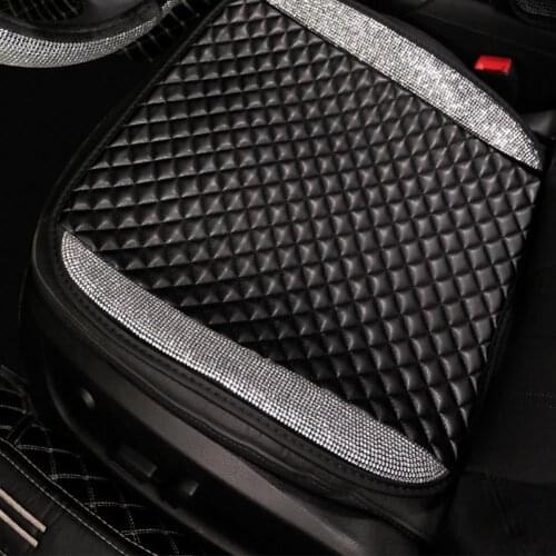 Car Seat Cushion Non Slip Diamond-Studded Leather Breathable Cushion Cushion Cool Seat Monolithic Rear M6W5