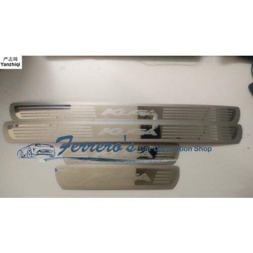 Free shipping 4pcs/lot car stickers styling for 2013-2016 Ford KUGA ultra-thin Stainless Steel Door Sill Scuff Plate