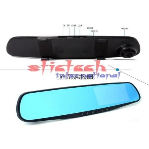 By dhl or ems 50pcs Universal 3.6 Inch HD 1080P Car Rearview Mirror Car Camera Video Recorder HD screen+car charger