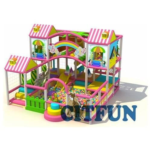 High Quality Colorful World Kids Indoor playground with Ball Pit and slide IP-001D