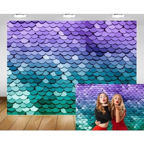 Mermaid Fish Scale Photo Background Birthday Party Cake Table Backdrop Decor Selfie Background Photography Backdrop Photo Studio