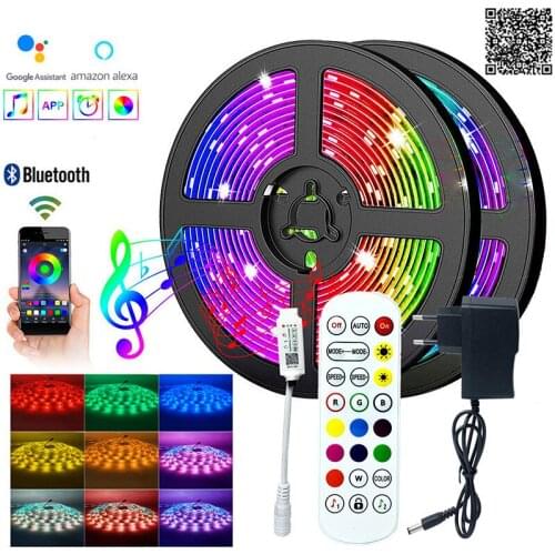 5050 LED Strip Light 20M-5M Bluetooth RGB 2835 SMD Flexible Ribbon LED Light strip DC12V Music Bluetooth Control RGB Tape Diode