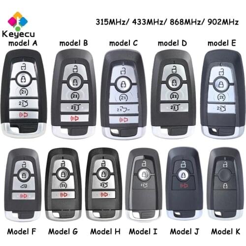 KEYECU Smart Remote Key Fob 2 3 4 5 Buttons 315MHz 434MHz 868MHz 902MHz for Ford Mondeo Mustang Fusion F-250 F-350 F-450 F-550