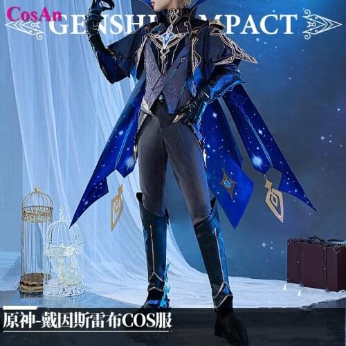 Hot Game Genshin Impact Dainslef Cosplay Costume Male Handsome Fashion Battle Uniform Activity Party Role Play Clothing S-XL