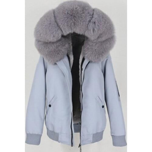 Brand 2020 New Women Waterproof Bomber Parka Real Fur Coat Winter Jacket Women Natural Fox Fur Collar Hood Warm Thick Outerwear