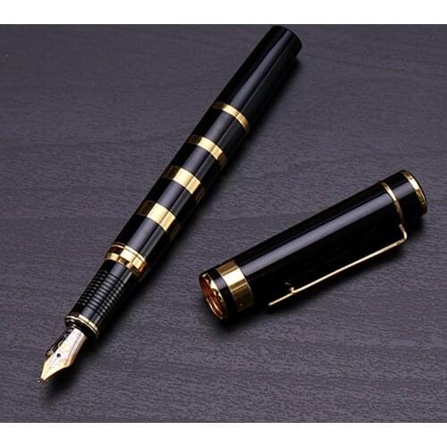 Metal Portable Trim OFFICE BLACK GOLDEN 0.5MM 1.0MM gift Fountain Pen