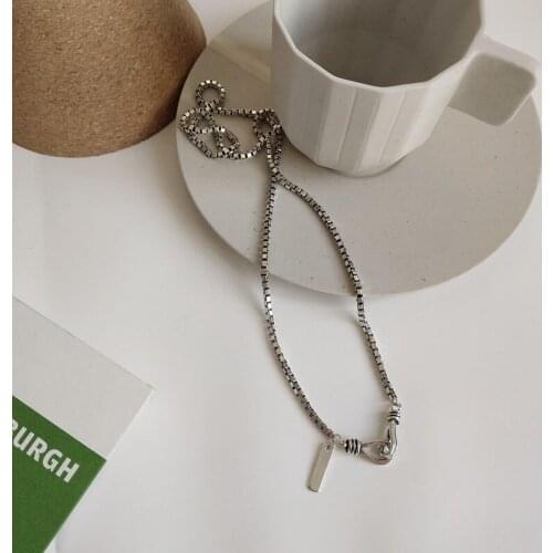 925 Sterling Silver Chain Necklaces Men Retro Thai Silver Foxtail Shape Chains Men 925 Silver Chain Long Necklace
