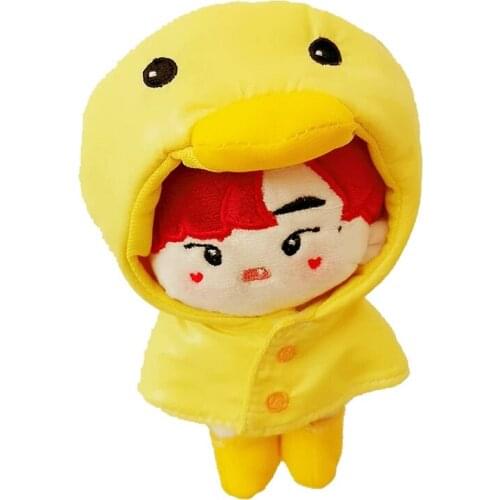 [MYKPOP]KPOP Dolls Clothes:Yellow Duck Hooded Cloak Poncho + Shoes for 15cm 20cm doll (without doll) Fans Collection SC20082411