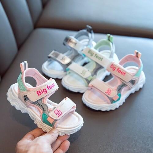 2021 Summer New Girls' Sports Sandals Soft Soled Antiskid Beach Shoes for Kids Casual Shoes for Boys In Summer