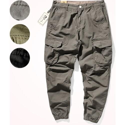 2020 Autumn New Outdoor Cargo Pants Overalls Mens Loose Wear-resistant and Scratch-resistant Multi-pocket Beaming Casual Pants