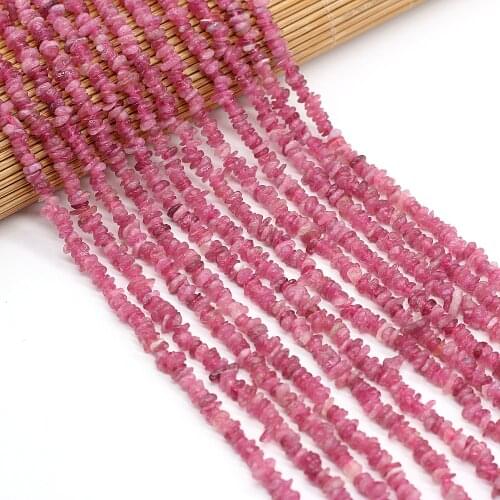 New Natural Freeform Chip Strawberry Quartzs Beads for Jewelry Making DIY Bracelet Women Party Gift Size 3x5-4x6mm Length 40cm