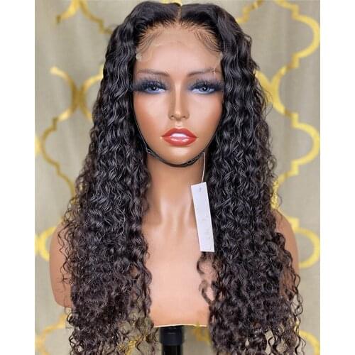 Deep Wave Closure Wig Human Hair 13*6 Deep Part 180% Density Lace Front Wig Pre Plucked Remy 13*4 Frontal Lace Wig Bleached