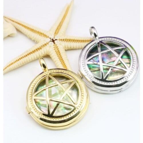 The Five-pointed Star Abalone Seashells Natural Sea Shells Pendant Alloy Girl Fashion Jewelry Making Design Women DIY Decorative