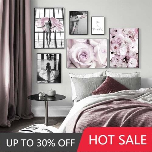 Christmas Canvas painting nordic poster rose picture fashion print wall modern living room home decoration