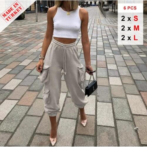 Gray womens trousers, 6 pieces, wholesale, Quality Turkish made (Serie)