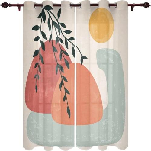 Tropical Plants Abstract Art Windows Curtains Living Room Luxury Decor Christmas Curtains Bedroom Kitchen Window Drapes