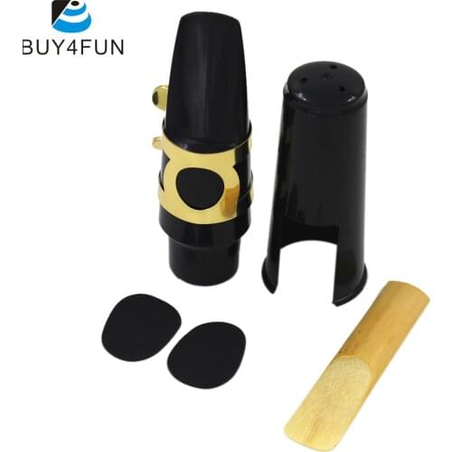 High-quality Plastic Alto Sax Saxophone Mouthpiece Plastic with Cap Metal Buckle Reed Mouthpiece Patches Pads Cushions