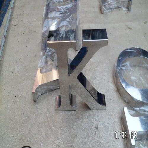 Outdoor fine workmanship stainless steel letters sign, mirror polished stainless steel shop name letter signages