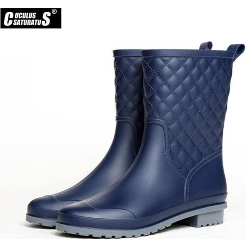 Cuculus 2021 women boots rain Italianate Rubber rainboots galosh rain boots Women Water bot Short Tube galoshes 1288