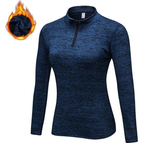 Plus Velvet Comprehensive Training Sweater Winter Warm Tights Women Long Sleeve Gym Fitness Running Yoga Sport Ladies Clothes