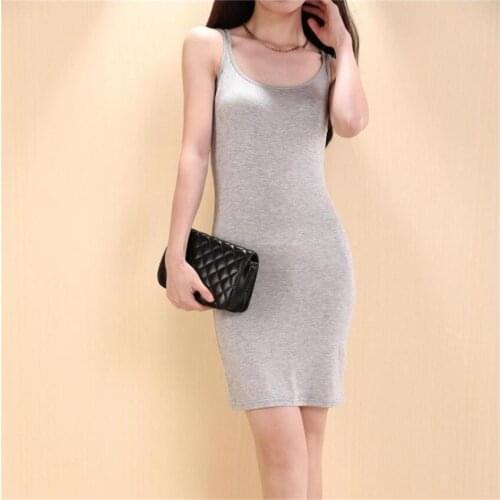 New Women Based Vest Lady Midi Long Sleeveless Tops Tees T-Shirt Black White Gray Fashion Summer Outfits Slim Model Tanks WZ202