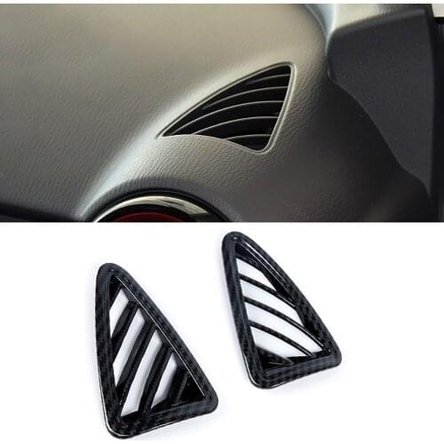 2pcs Carbon Fiber Look Upper Air Vent Outlet Cover Trim For Mazda CX-3 CX3 2018 Car Styling