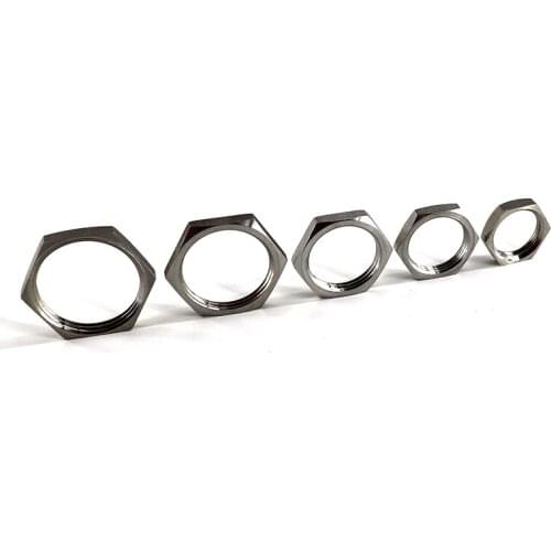 2pcs M22-M30 stainless steel hexagon thin fine teeth nuts outer hex flat lock nut GB808 3.5mm-5.5mm thick