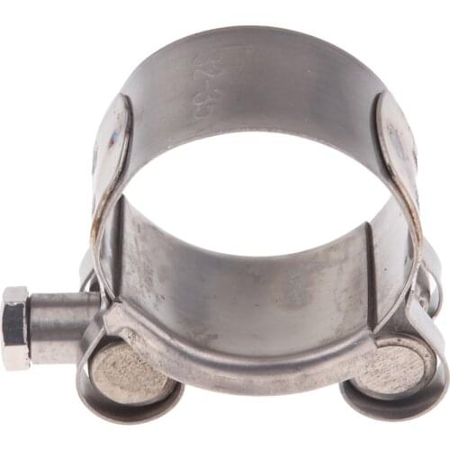 2Pieces Exhaust Clamp Clip Stainless Steel Muffler Silencer Clamps 32-35mm
