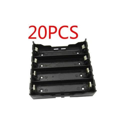 20PCS High Quality Battery Box Holder Batteries Case for 4x 18650 in Parallel 3.7V Pole Black Free Shipping