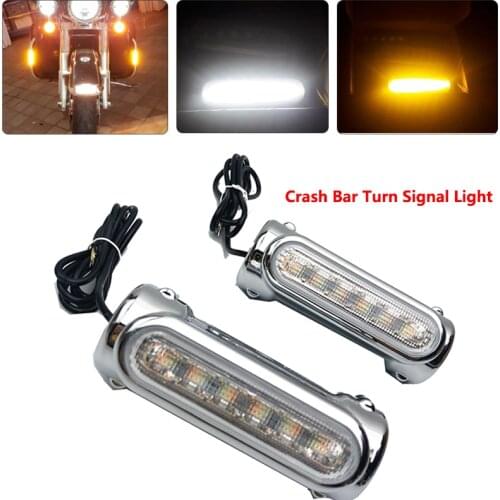 4 Color For Crash Bars Harley Touring Bikes Motorcycle Highway Bar Switchback Driving Light White turn Amber