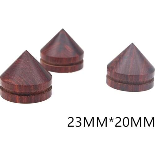 4pcs 23X20mm Rosewood thicker section HIFI audio amplifier shock spikes pad with Metal Contact point HD2 Amp cone speaker pad