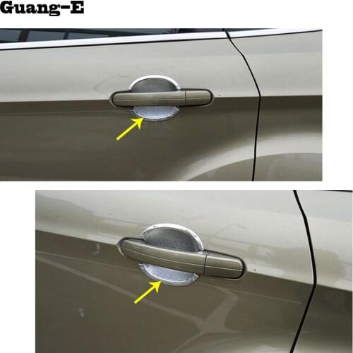 Car Body Styling Cover Detector Trims ABS Chrome External Bowl Stick Lamp Frame 4pcs For Ford Kuga Escape 2013 2014 2015 2016