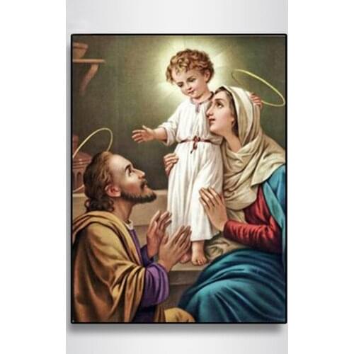 5D Diamond Painting Virgin Mary Kids Christian Religion Jesus Christ Diamond Embroidery Maternal Love Child Religious