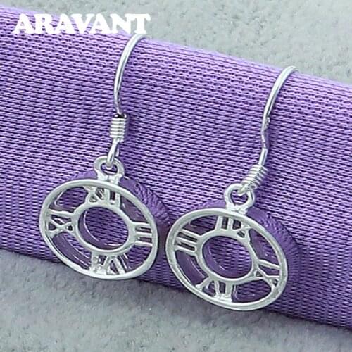 925 Jewelry Earrings Round Roman Silver Drop Earrings For Women Fashion Silver Plated Earrings Jewelry
