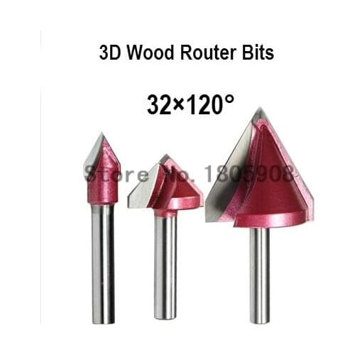 Free Shipping 1PCS Router CNC Engraving V Groove Bit 6mm x 32mm x 120 Degree