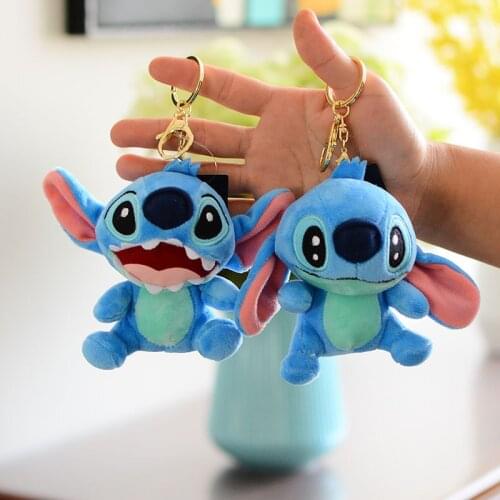 Disney Cartoon Small Number Stitch Pendant Stitch Gold Plush Key Ring Cute Keychain Gifts for Men Plush Keychain Wallet Chain