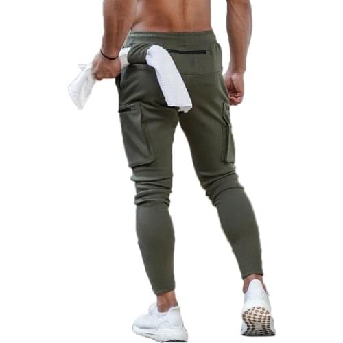 2021Men Camouflage Fitness Pants Breathable Elastic Waist Zipper Jogger Sports Pants With Pockets Summer Running Training Pants